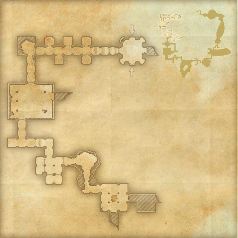 A map of the first area of Imperial City Prison