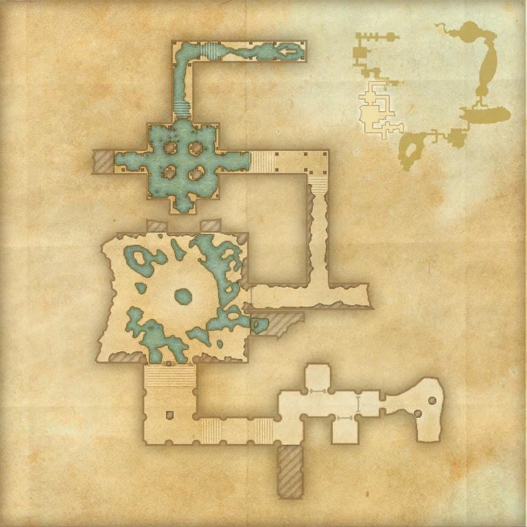 A map of the second area of Imperial City Prison