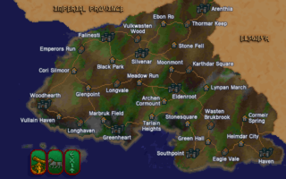 The location of Green Hall in Valenwood