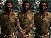 A male Redguard, before and after becoming a vampire