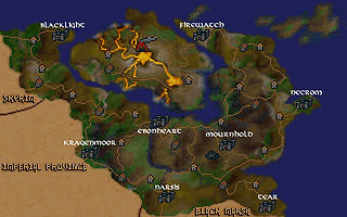 The location of Kragenmoor in Morrowind