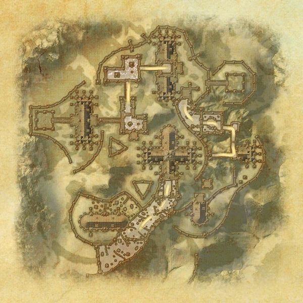 A map of the outside portions of the dungeon
