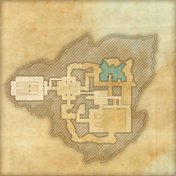A map of Bahraha's Gloom with the hidden rooms visible