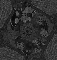 Locations of the missing crests on a map of Castle Volkihar Courtyard