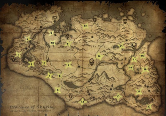 34 Skyrim Stones Of Barenziah Map - Maps Database Source