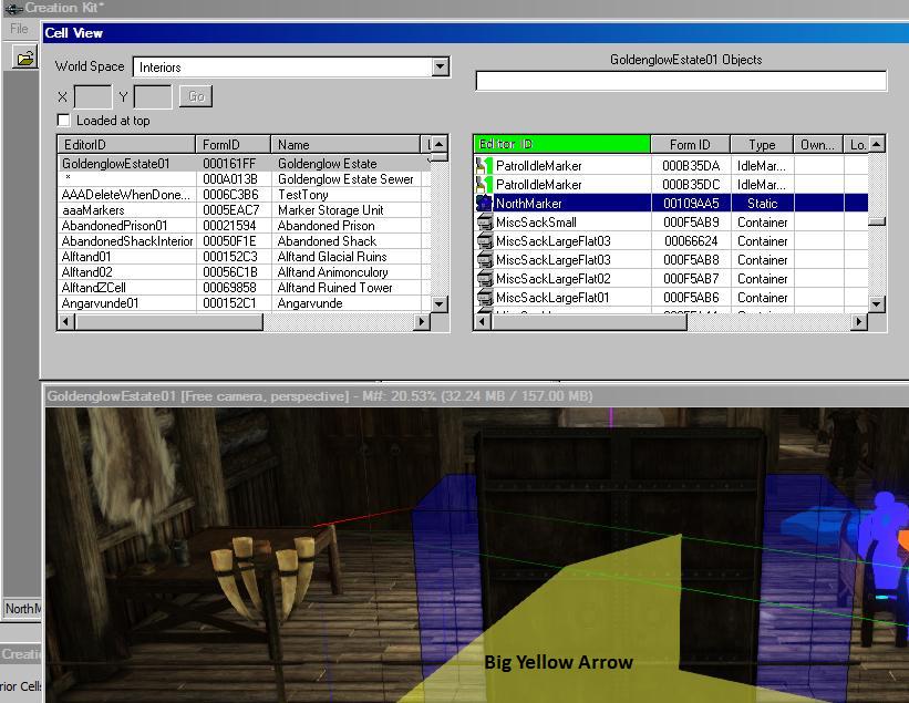 skyrim creation kit render window controls