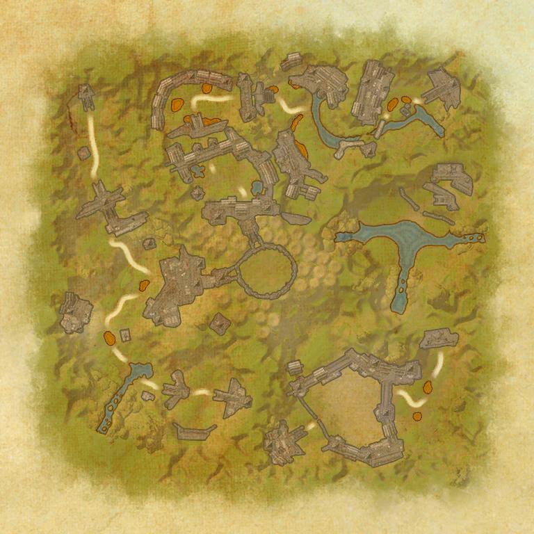A map of the first area of the Ruins of Mazzatun