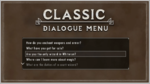 Classic Dialogue Menu