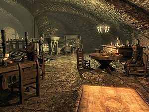 Skyrim The Ragged Flagon The Unofficial Elder Scrolls Pages UESP   300px SR Interior The Ragged Flagon 02 