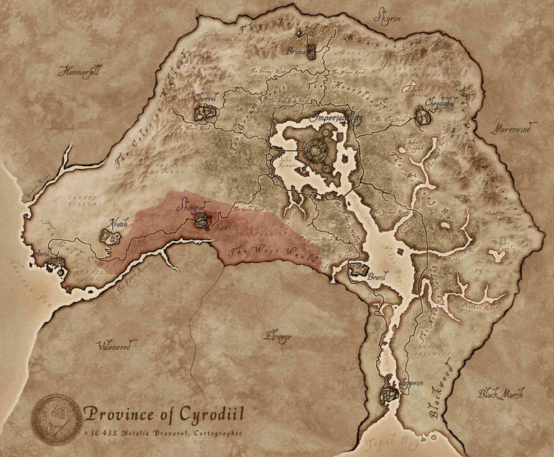 Oblivion West Weald The Unofficial Elder Scrolls Pages UESP   800px OB Map West Weald 