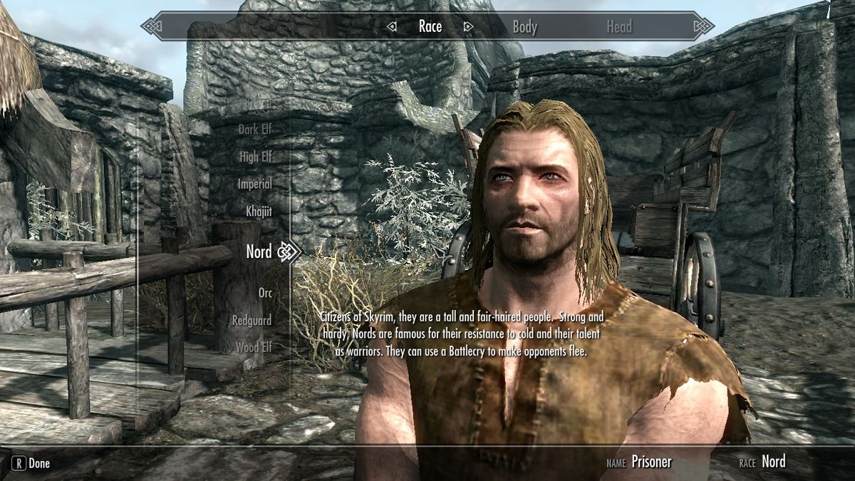 skyrim character creation