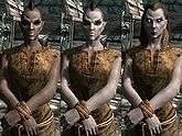 A female Dunmer, before and after becoming a vampire