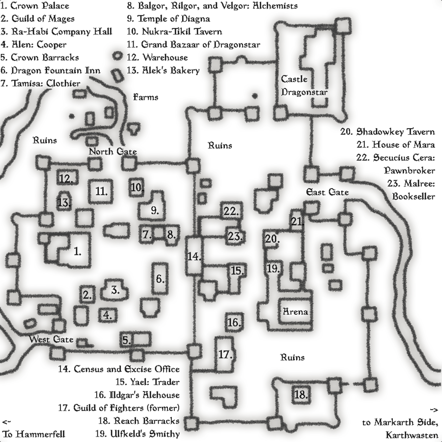 Project Tamriel Skyrim Maps The Unofficial Elder Scrolls Pages UESP   900px TD3 Book Dragonstar City Map 